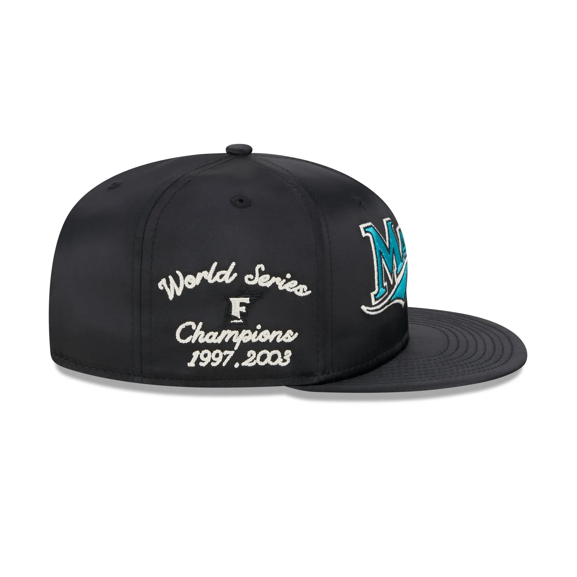 Miami Marlins Satin Script 9FIFTY Snapback Hat