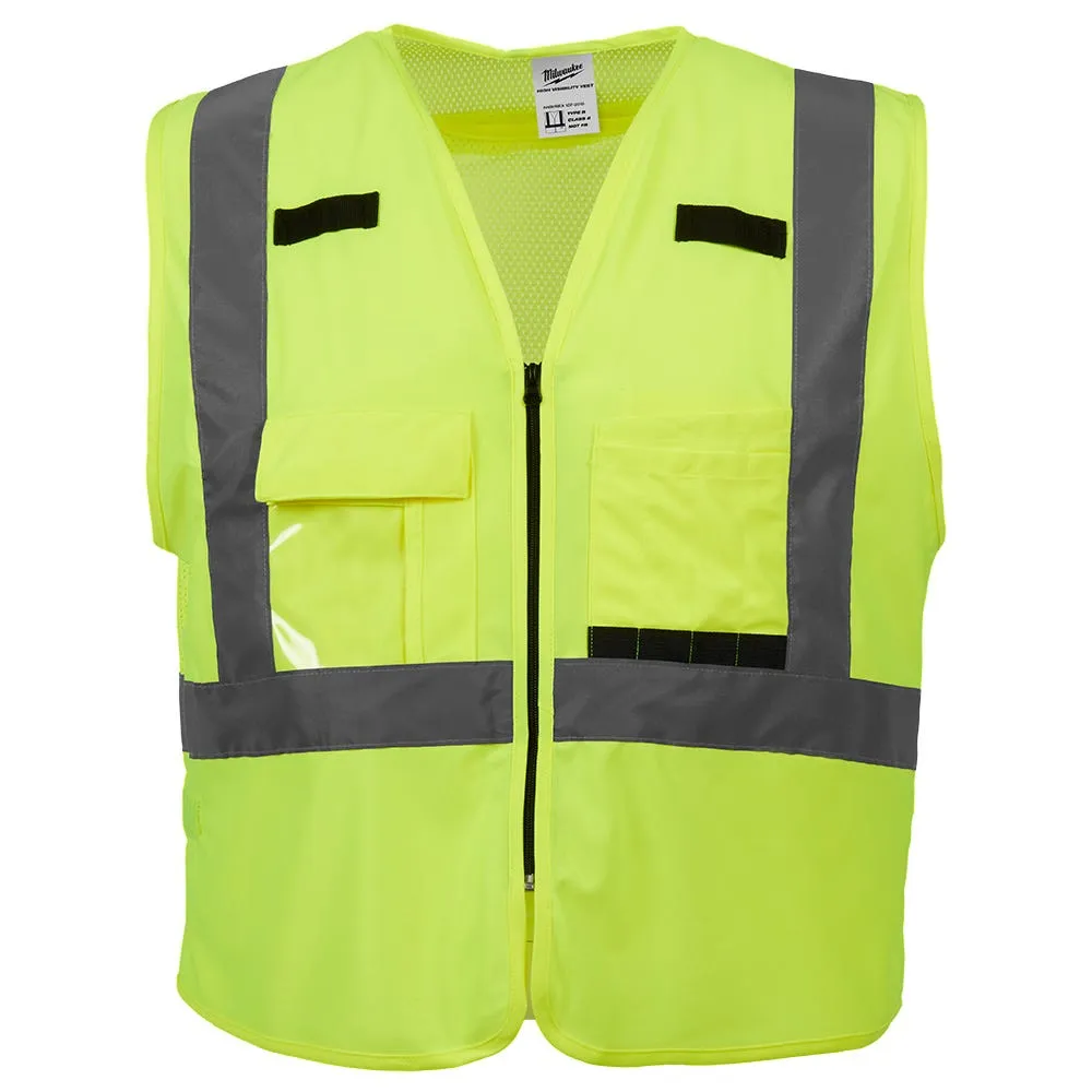 Milwaukee Tools ANSI/CSA Class 2 10 Pocket Mesh Safety Vest Hi-Vis Yellow 48-73-506