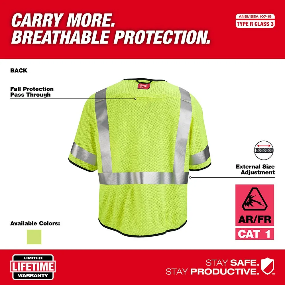 Milwaukee Tools AR/FR Cat. 1 Class 3 Mesh Safety Vest High Vis 48-73-522