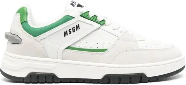 MSGM panelled leather sneakers Neutrals