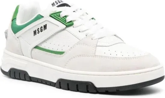 MSGM panelled leather sneakers Neutrals