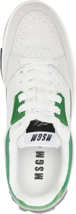 MSGM panelled leather sneakers Neutrals