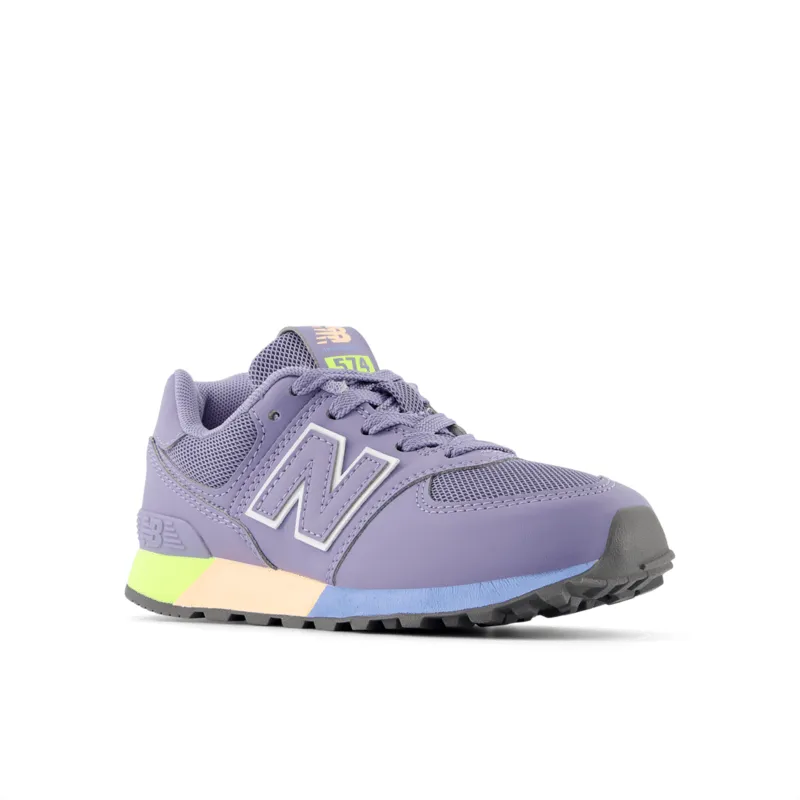 New Balance Youth Girls 574 Running Shoe - PC574MSD (Wide)