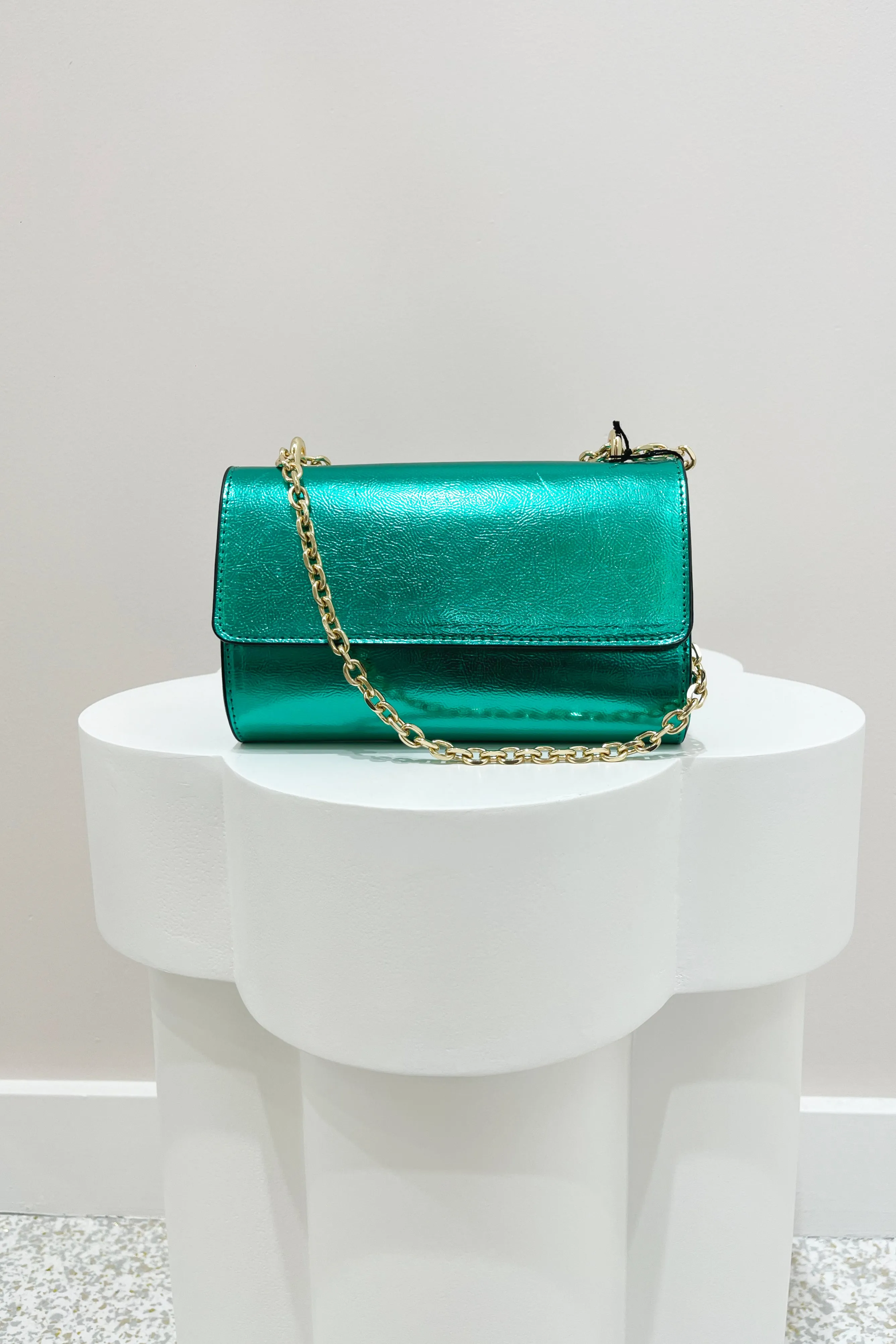 Olga Berg Liliana Foil Shoulder Bag | Green