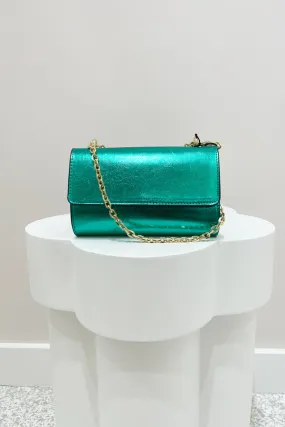 Olga Berg Liliana Foil Shoulder Bag | Green