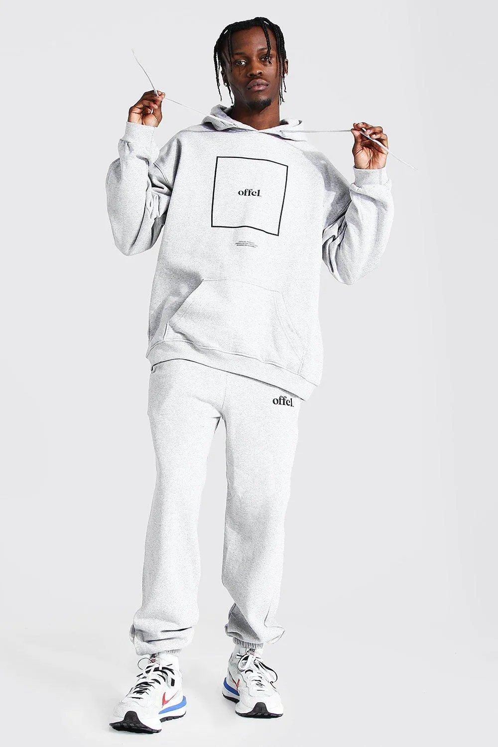 Oversized Offcl Box Print Hooded Tracksuit | boohooMAN UK