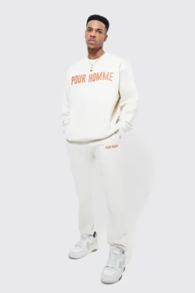 Oversized Pour Homme Sweatshirt Tracksuit | boohooMAN UK