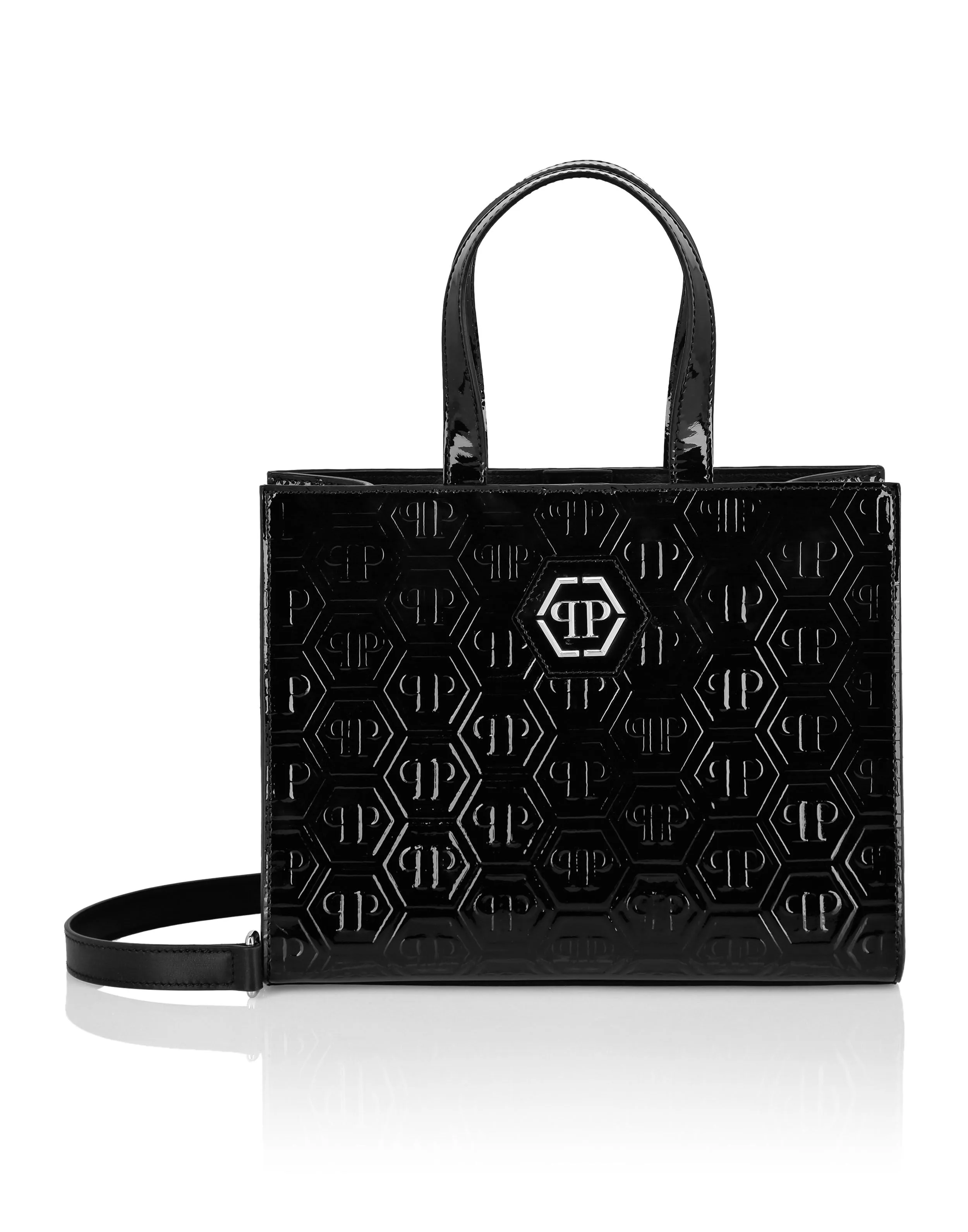 Patent Leather Medium Handle Bag Monogram