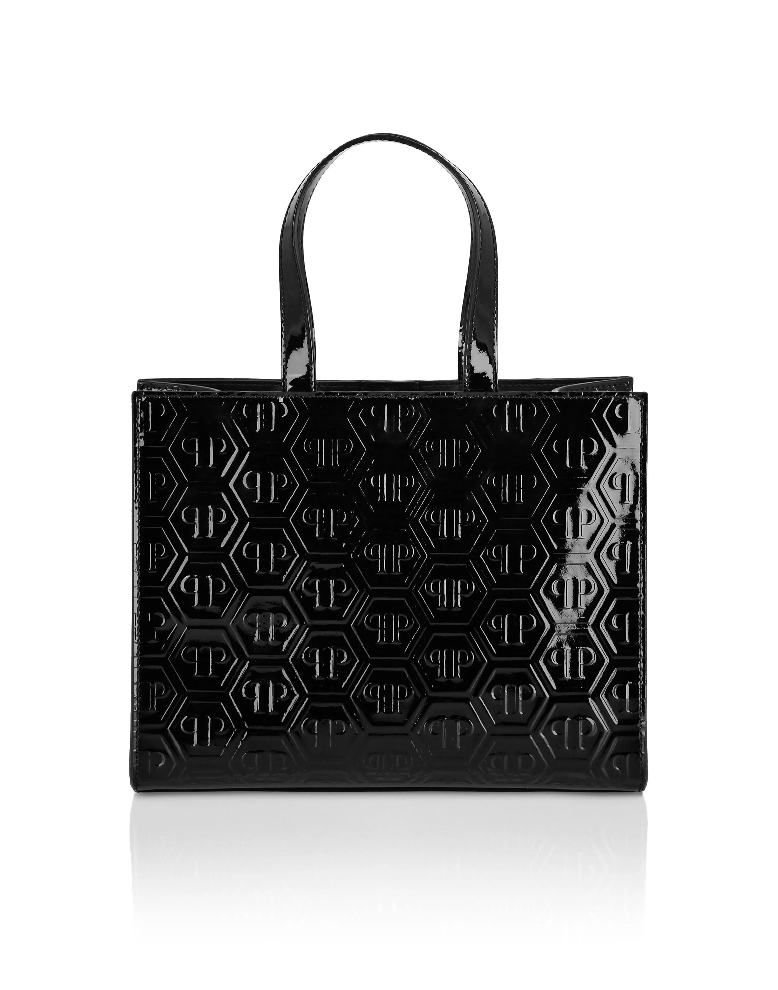 Patent Leather Medium Handle Bag Monogram