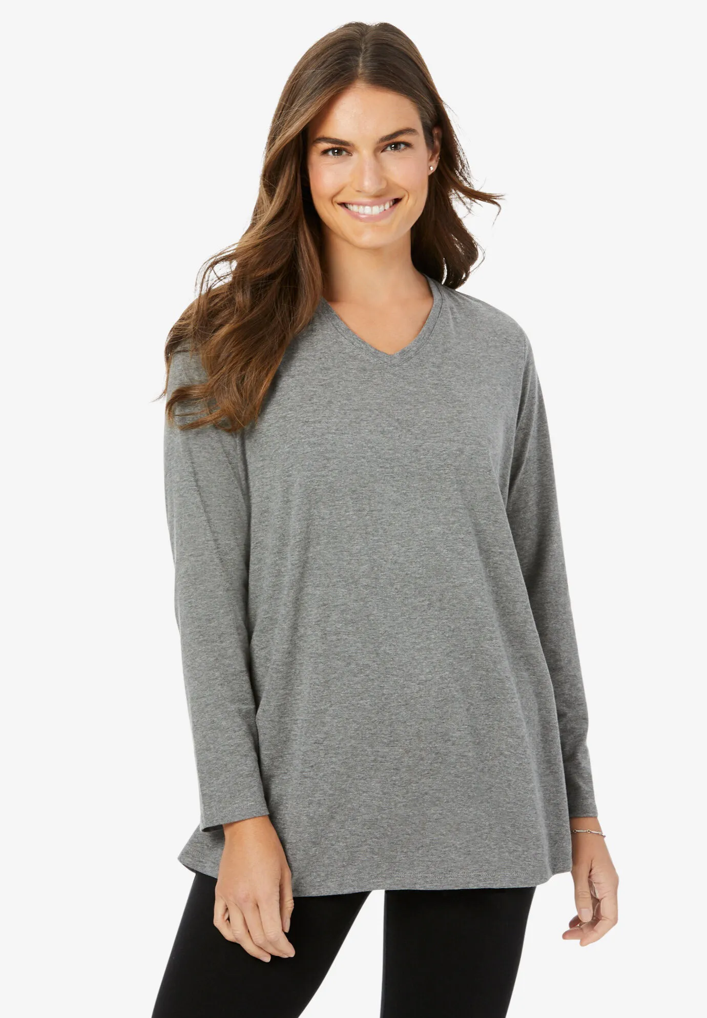 Perfect Long-Sleeve V-Neck Tunic