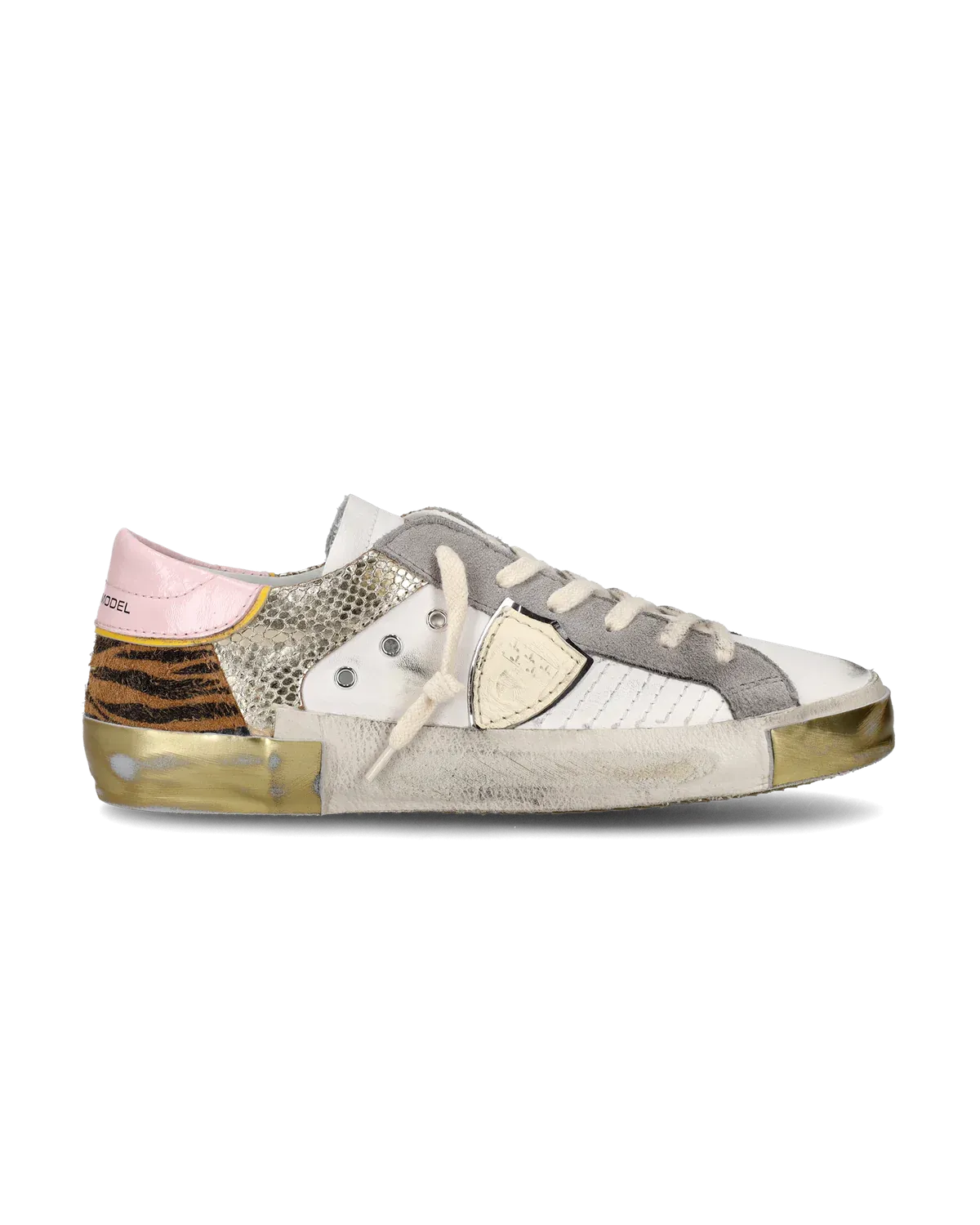 Philippe Model Prsx Low-Top Sneakers - White\/Gold