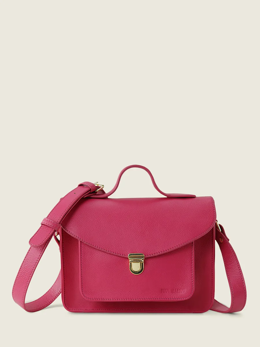 Pink Leather Cross-body Bag for Women - Mademoiselle George Sorbet Raspberry | PAUL MARIUS