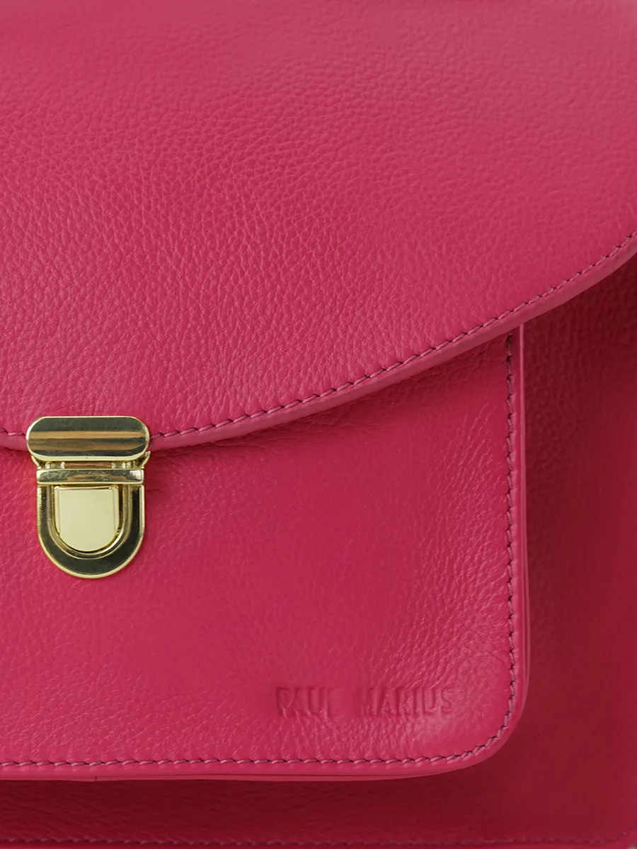 Pink Leather Cross-body Bag for Women - Mademoiselle George Sorbet Raspberry | PAUL MARIUS