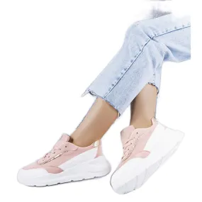 Pink sneakers made of eco-suede from Dupuis