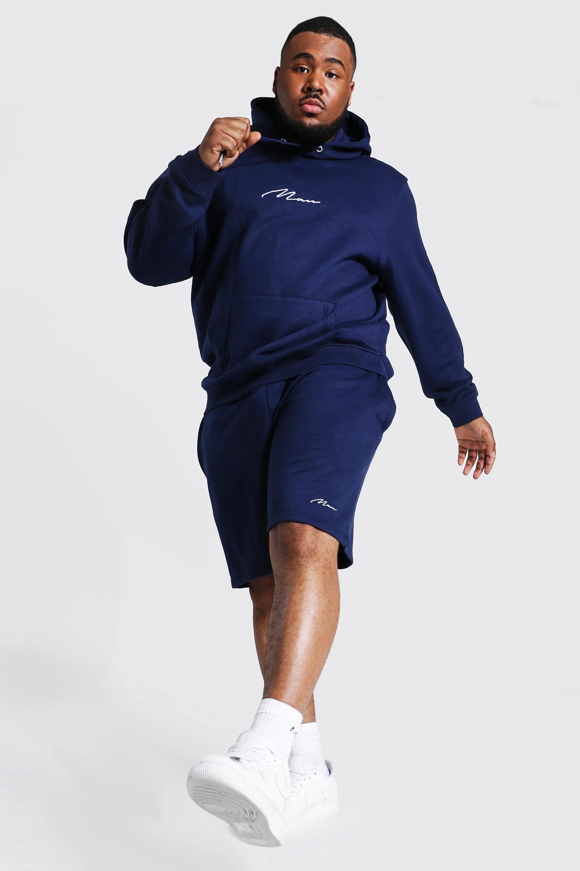 Plus MAN Script Hooded Short Tracksuit