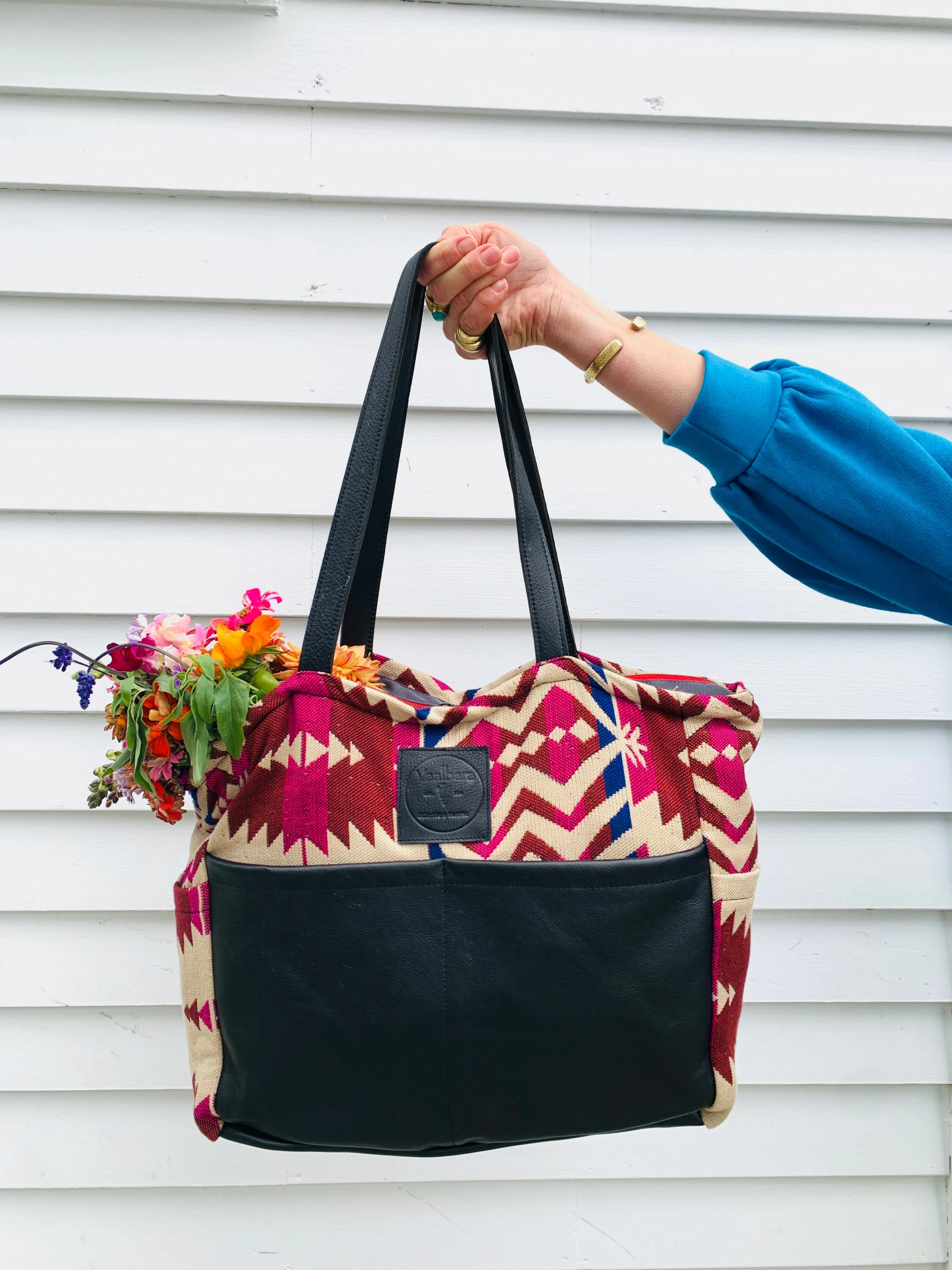 Prism Diaper Bag in Black Leather