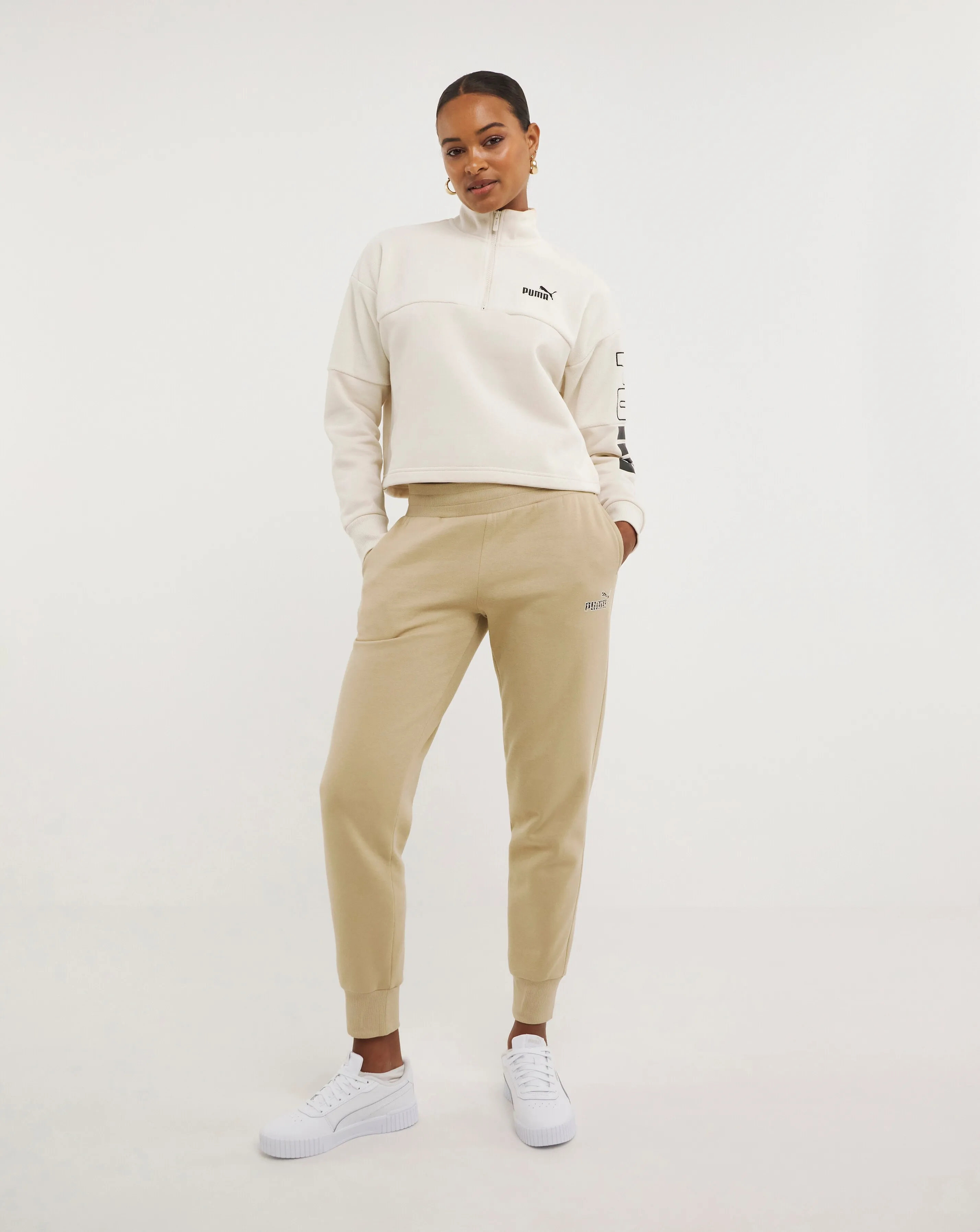 PUMA Colourblock High Neck Crew Sweatshirt | Simply Be