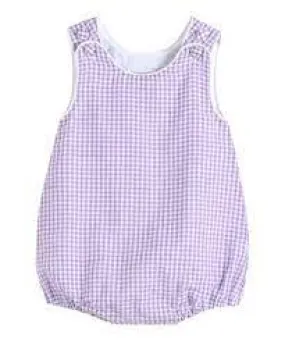 Purple Seersucker Basic Bubble Romper