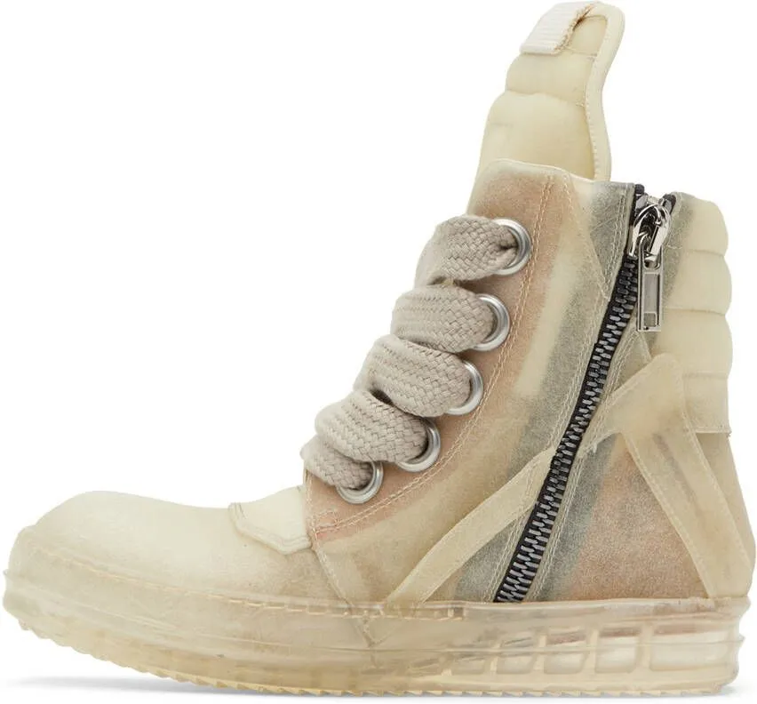 Rick Owens Off-White Geobasket Sneakers