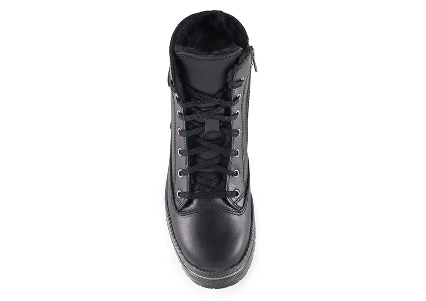 Rita Black Lace-Up Winter Boot