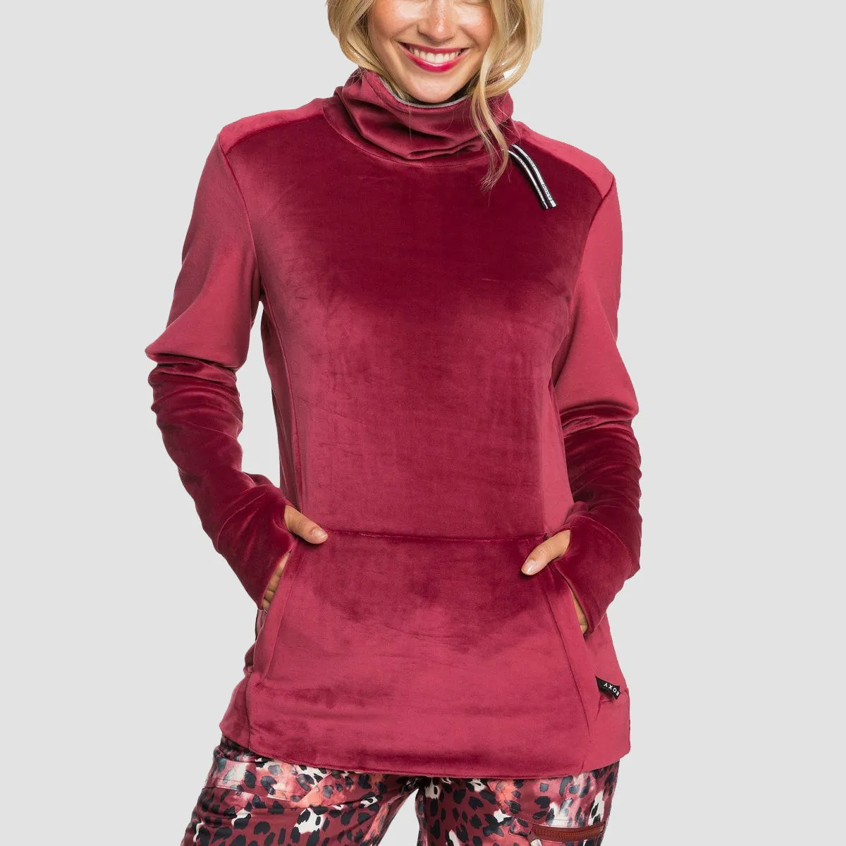 Roxy Deltine Velour Snow Fleece Oxblood Red - Womens