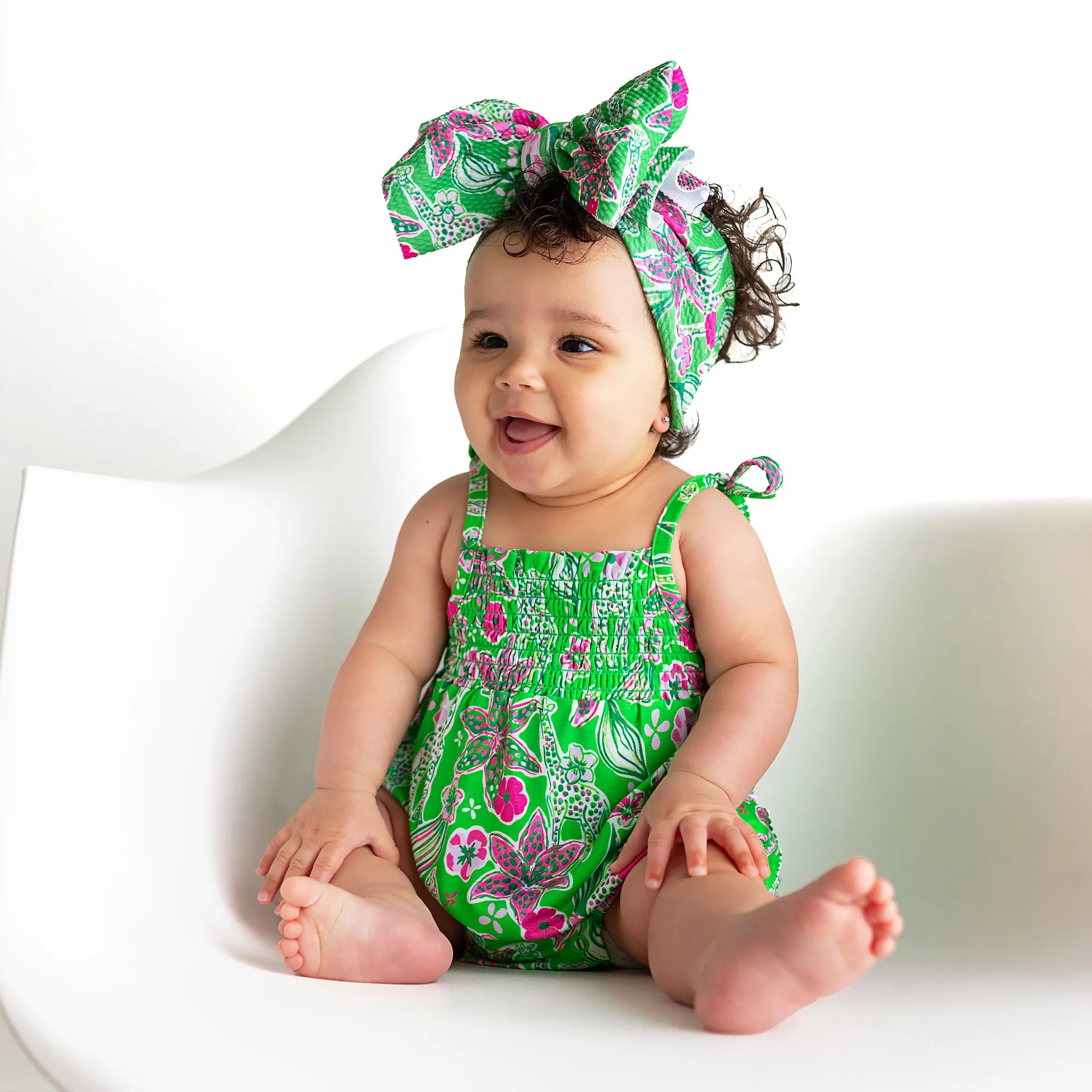 Safari SMOCKED BUBBLE ROMPER