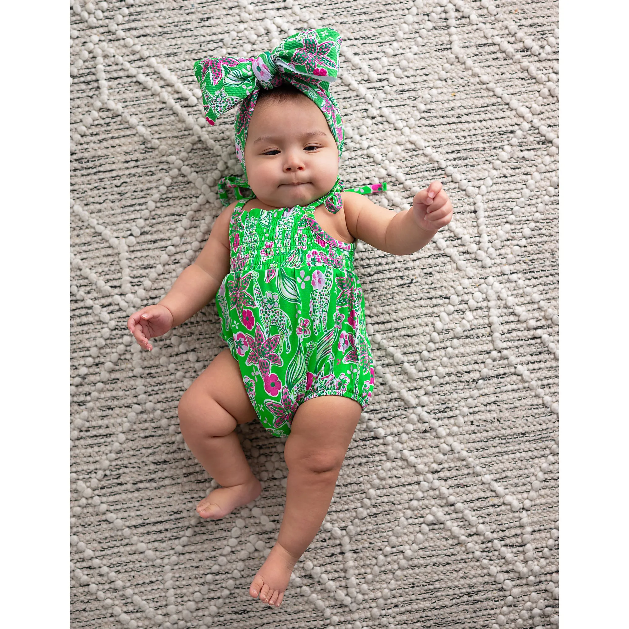 Safari SMOCKED BUBBLE ROMPER