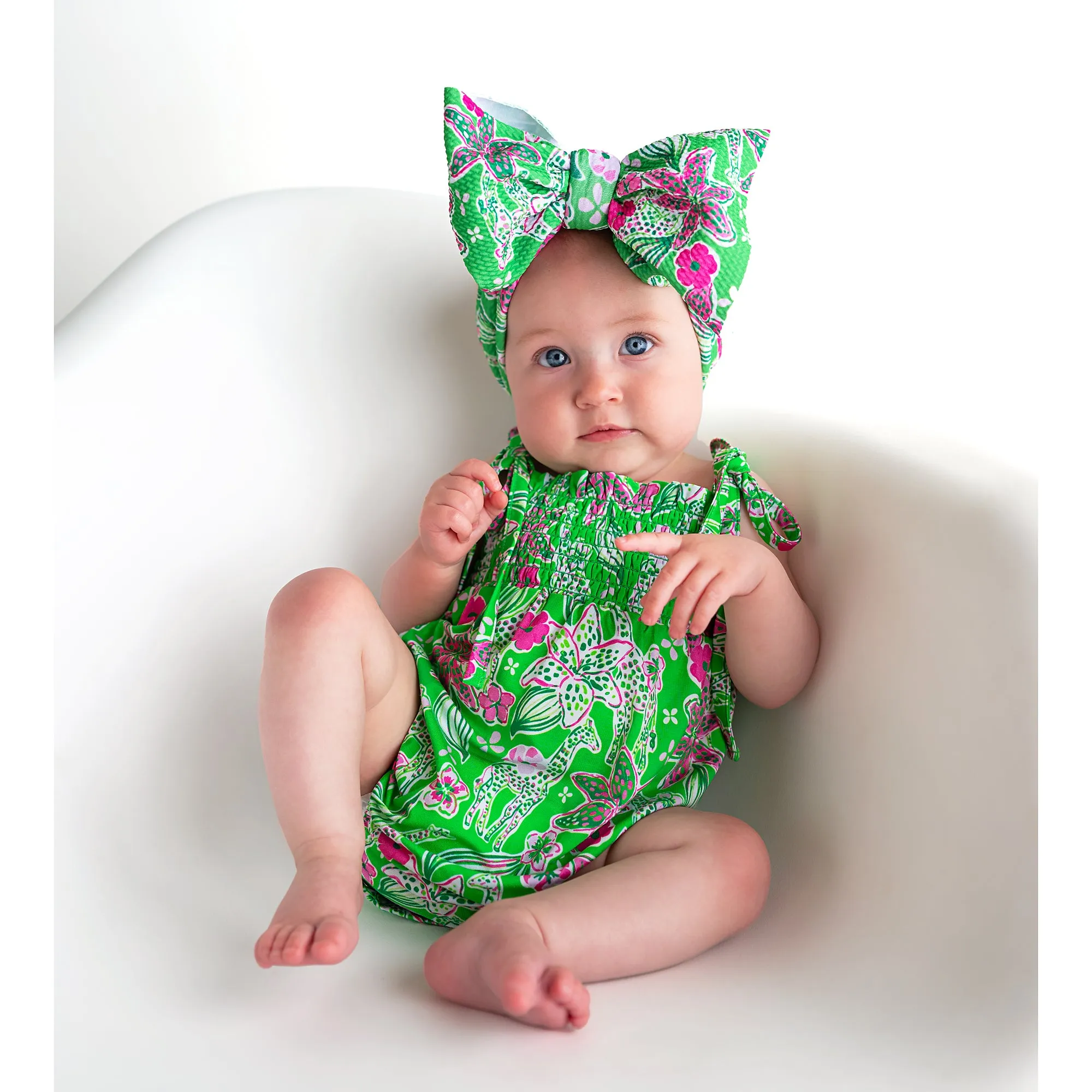 Safari SMOCKED BUBBLE ROMPER