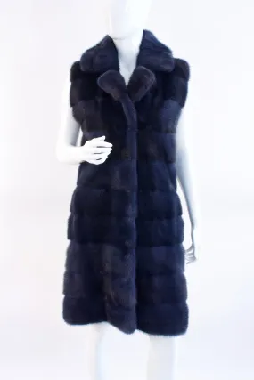 SAGA Furs Navy Blue Mink Vest