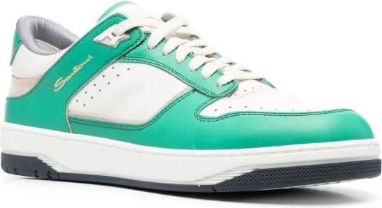 Santoni logo-print low-top sneakers Green