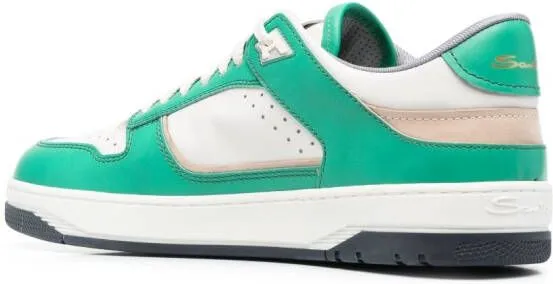 Santoni logo-print low-top sneakers Green