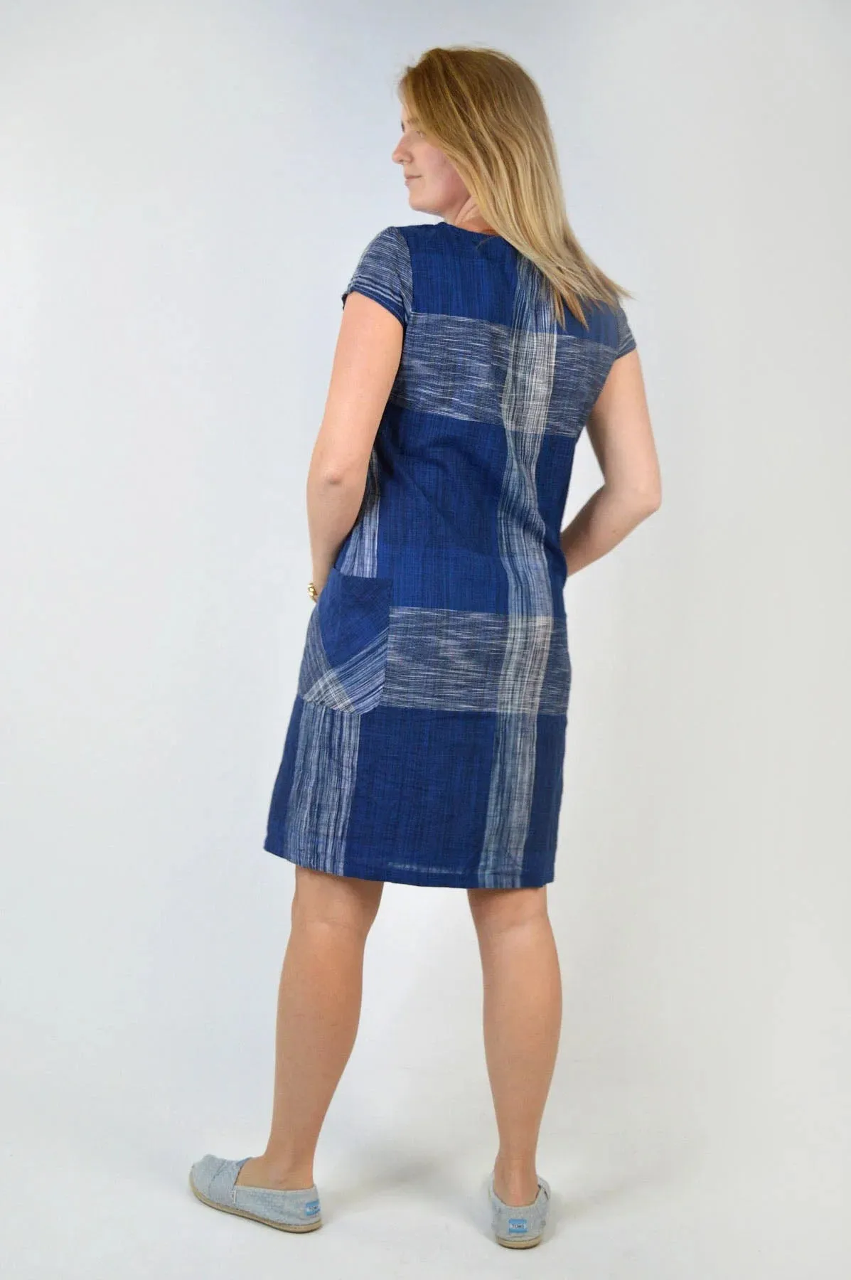 Short Sleeve Check Tunic Dress