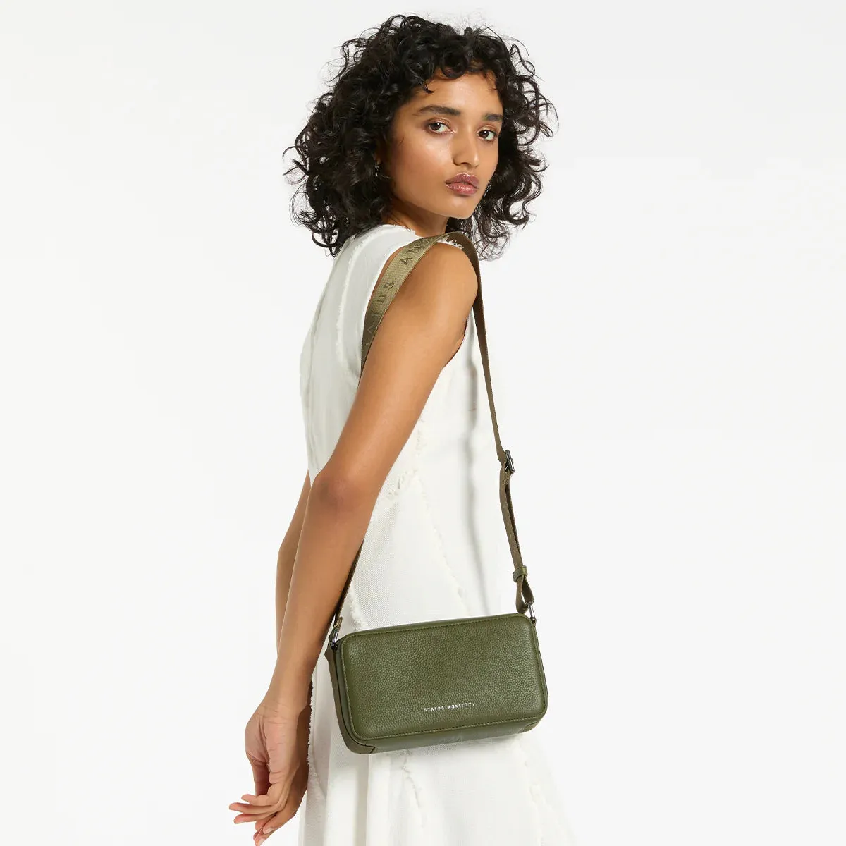 STATUS ANXIETY Womens Delirium Leather Bag - Khaki