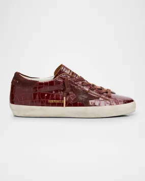 Superstar Croco Embossed Leather Low-Top Sneakers