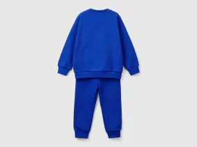 Sweat tracksuit with logo - Bright Blue | Benetton