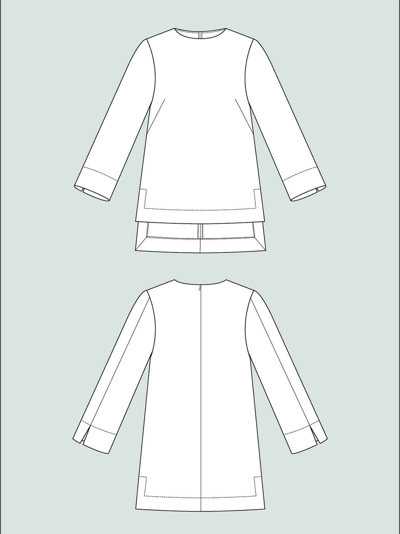 The ASSEMBLY LINE  Long Sleeve Tunic Sewing Pattern (XS - L)