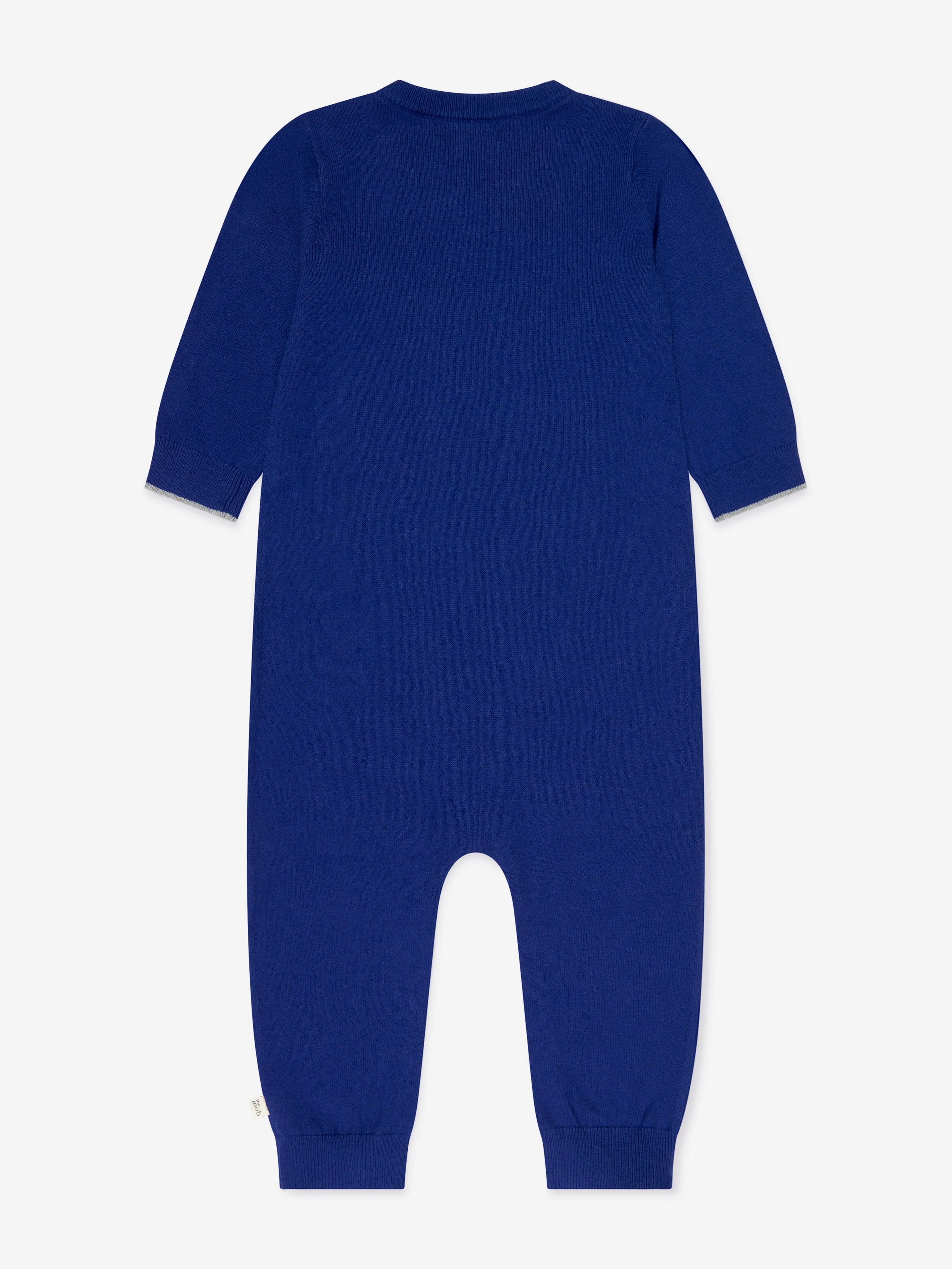 The Bonnie Mob Baby Boys Knitted Cloud Romper in Blue