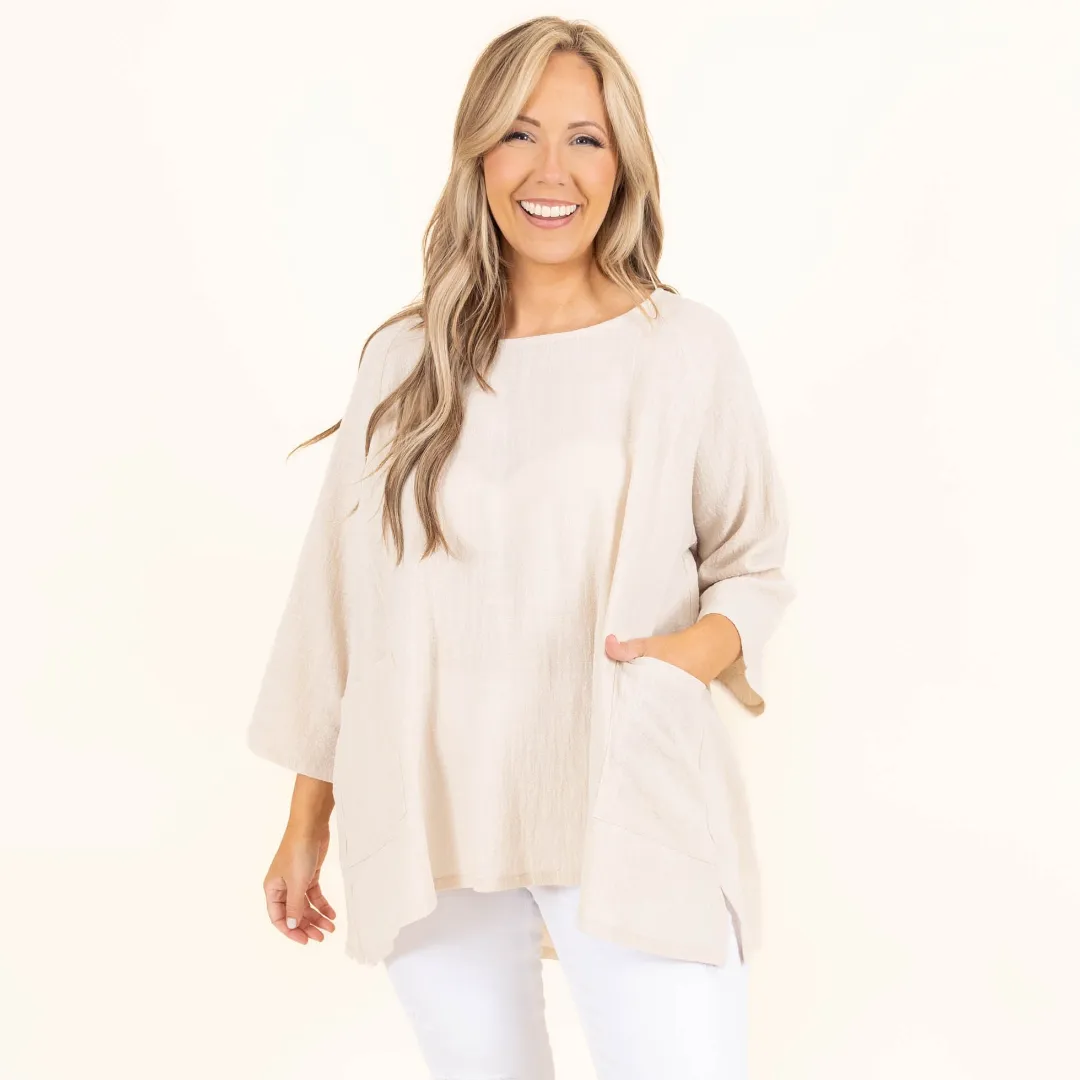 Thinking It Through Tunic, Sand Beige