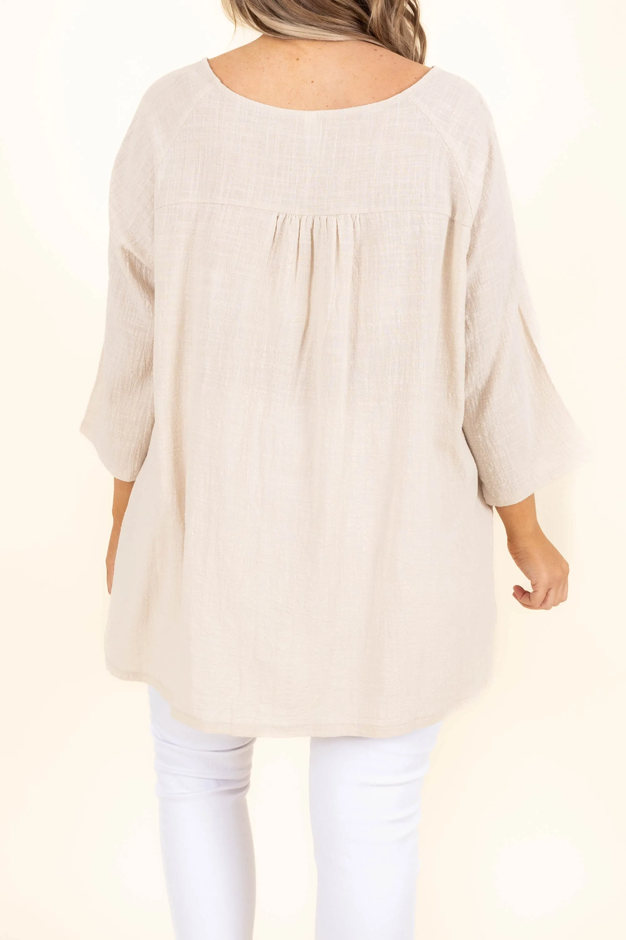 Thinking It Through Tunic, Sand Beige