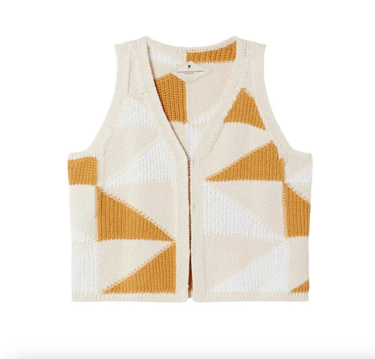 Thinking Mu Robbie Knitted Vest - Ecru