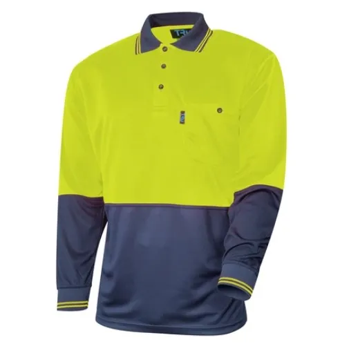 TRU WORKWEAR Mircomesh Hi Vis Polo Shirt 100% Polyester 175gsm L/S