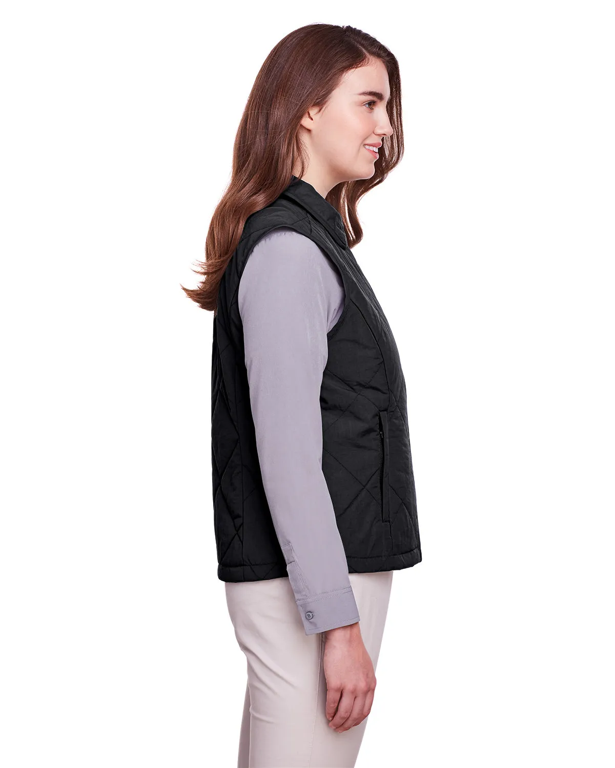 UltraClub UC709W Ladies' Dawson Quilted Hacking Vest SKU: UC709W