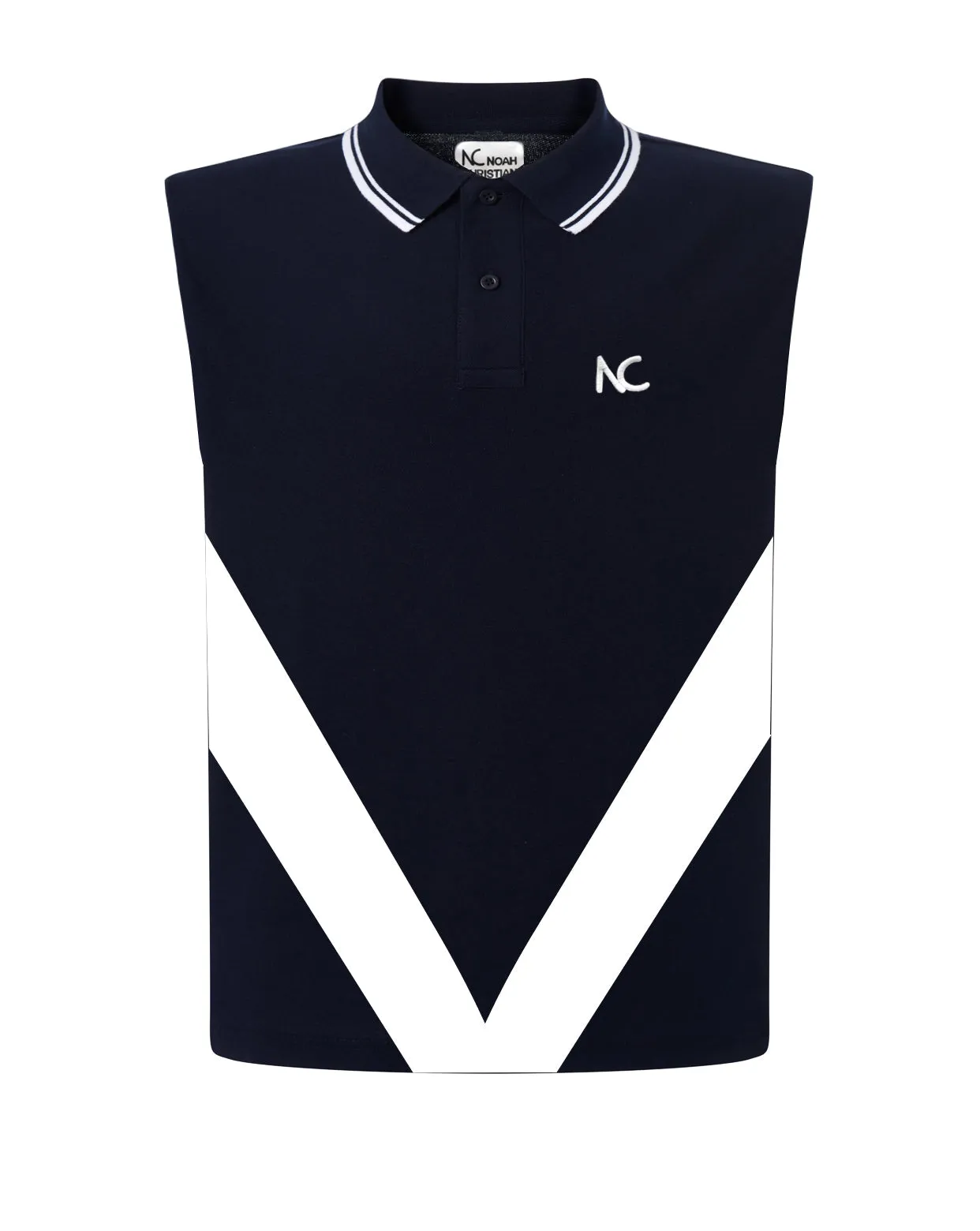 'V' POLO-VEST SHIRT CLASSIC FIT - NAVY/WHITE