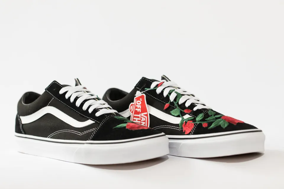 VANS SK8-LOW Original Custom 'Roses' Edition