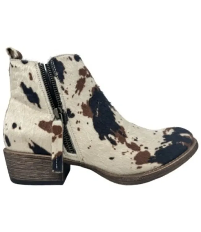 Very G Chisel Cow Print Short Boot