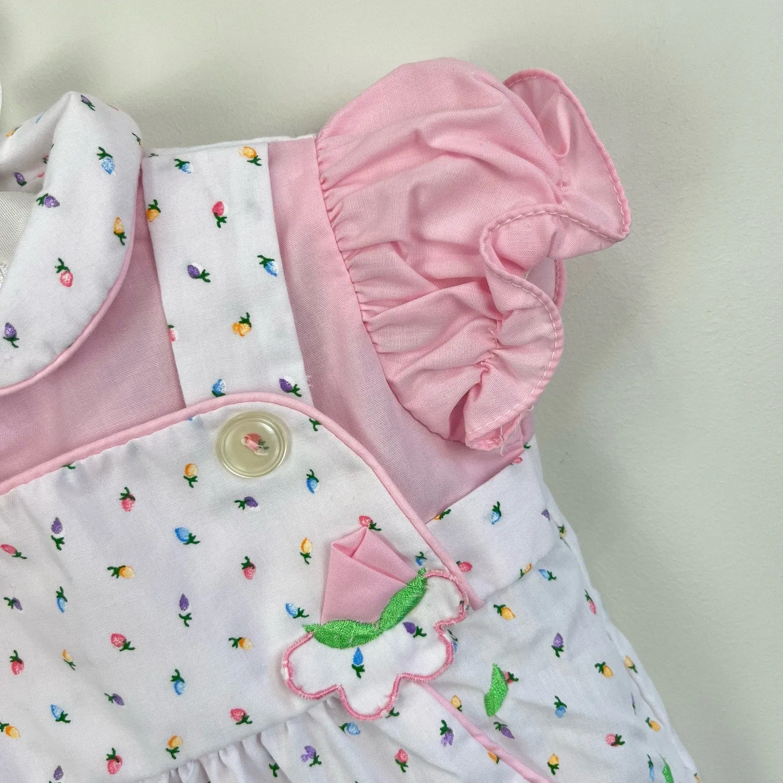 Vintage Tiny Tots Originals Rainbow Rosebud Bubble Romper 3-6 Months