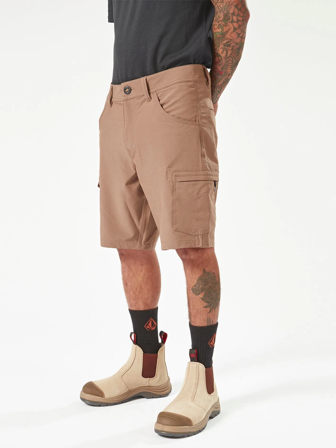 Volcom Workwear Slab Hybrid Shorts - Brindle