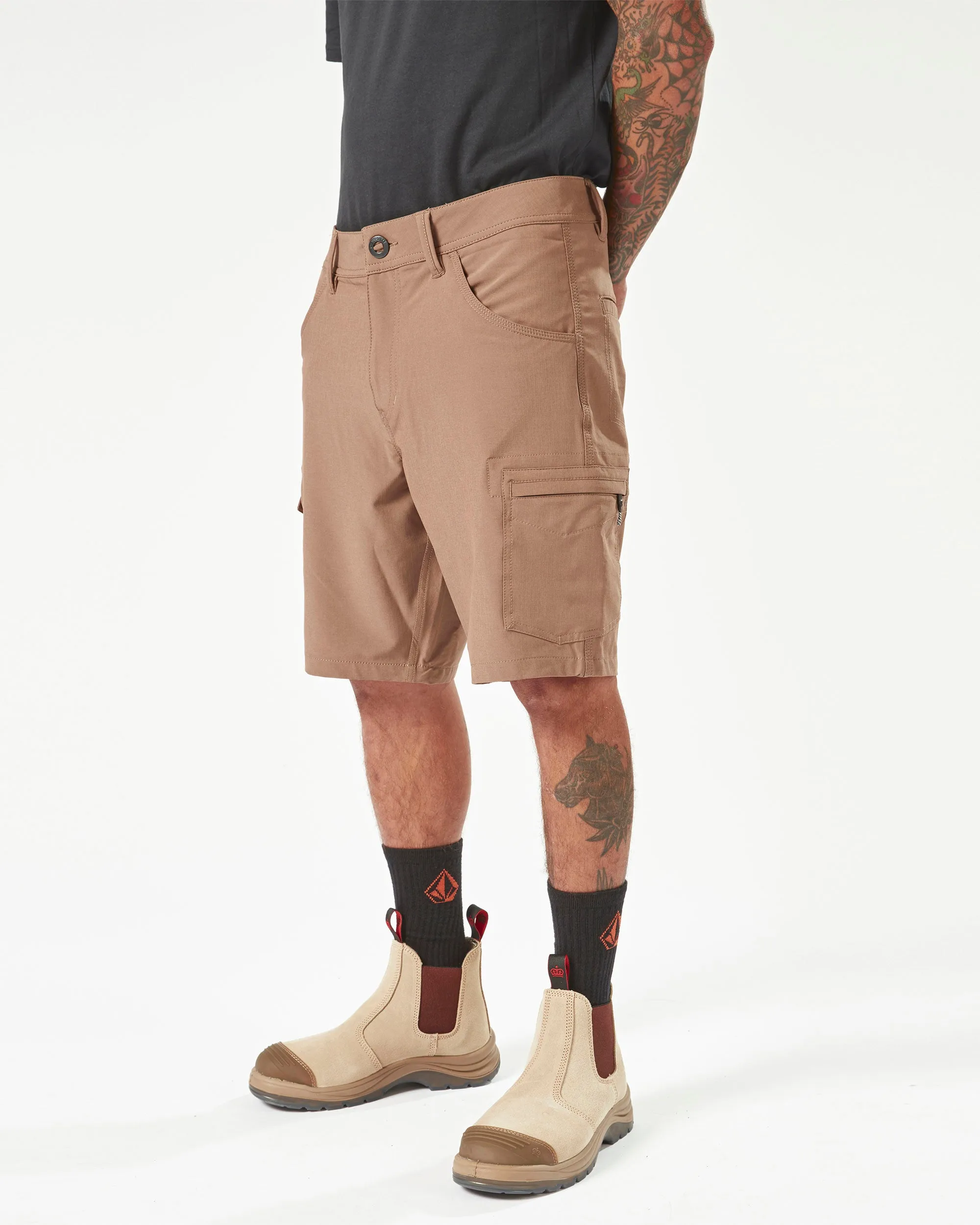 Volcom Workwear Slab Hybrid Shorts - Brindle