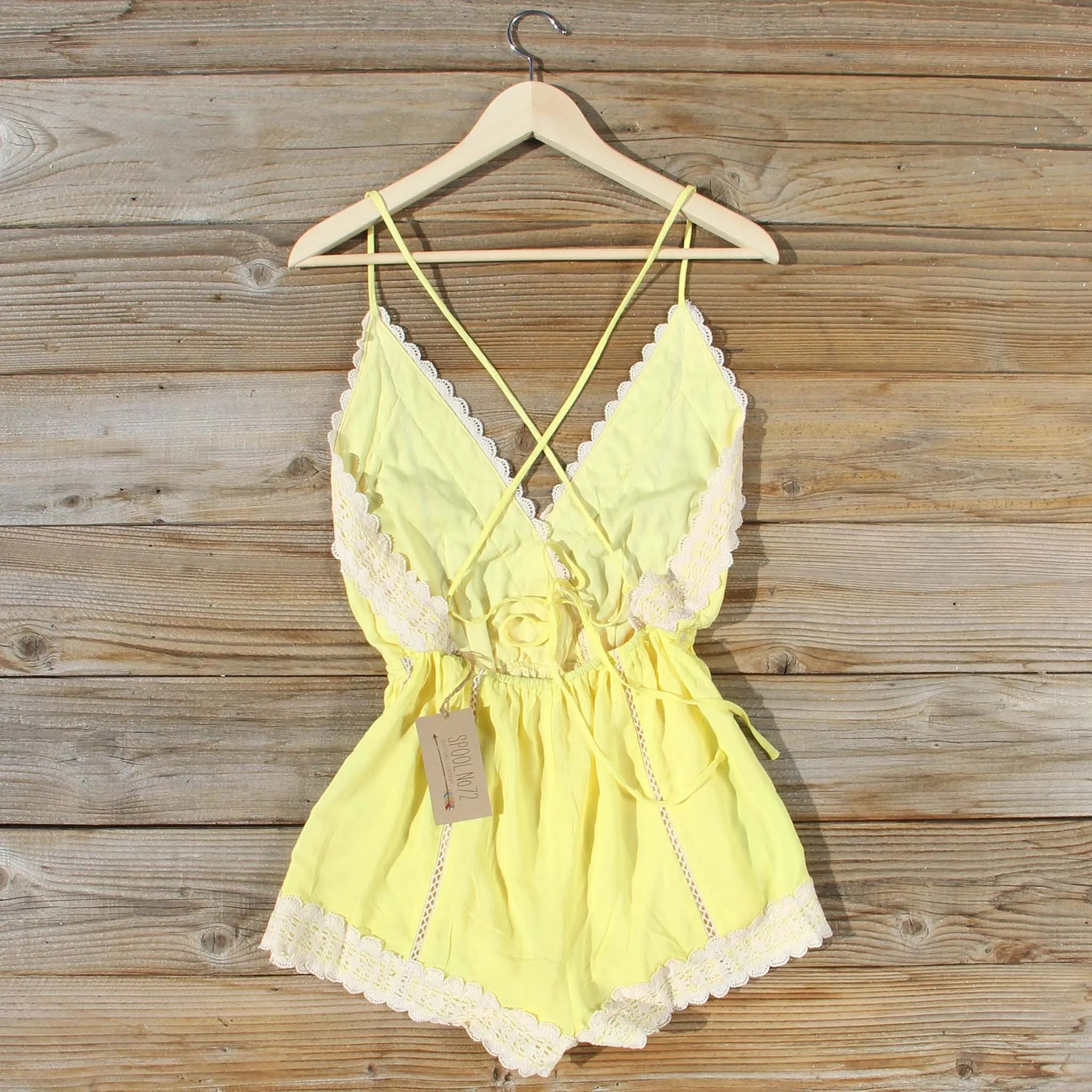 Whiskey & Rye Romper in Yellow