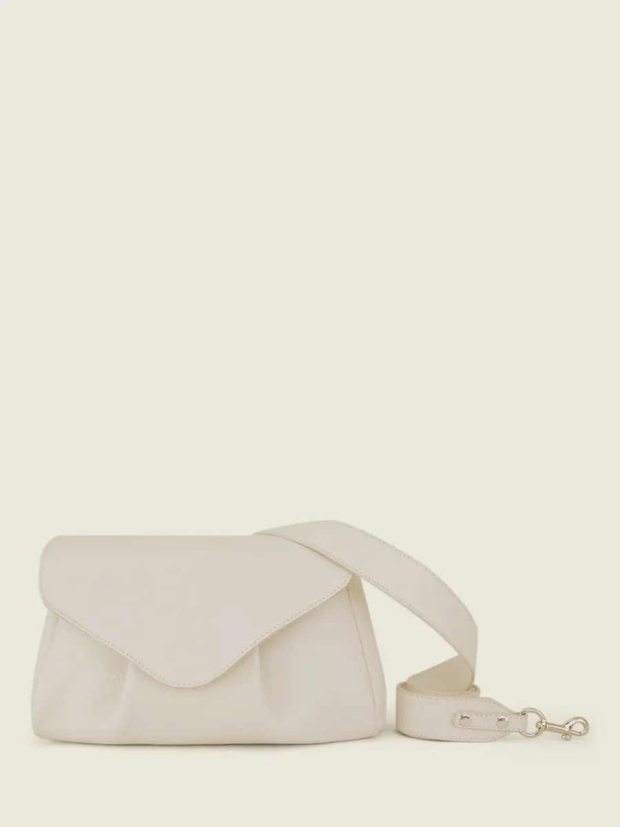 White Leather Cross-Body Bag for Women - Suzon M Pastel Chalk | PAUL MARIUS